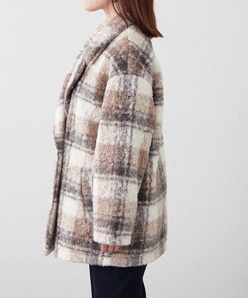 Remind me and forever（リマインドミーアンドフォーエバー）の「リングチェックＷテーラージャケット（テーラードジャケット・レディース・ブラック/モカ/ネイビー・FREE）」の18枚目の写真