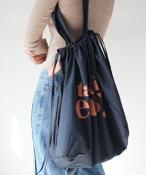 Jouet(ジョエット)の「【JOUET / ジョエット】 くるっと コンパクト 巾着トート(トートバッグ・レディース・ピンク/キャメル/ネイビー/ブラック/ライトグレー・FREE)」の12枚目の写真