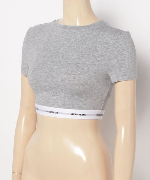 GUESS JEANS(ゲスジーンズ)の「GUESS JEANS/ゲスジーンズ/CROP SS TOP(Tシャツ/カットソー・レディース・グレー/ホワイト/ブラック・M/S/XS)」の6枚目の写真