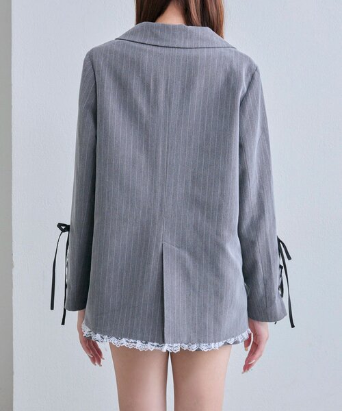 OLIVE des OLIVE（オリーブデオリーブ）の「【PinSucreCollection】レースアップテーラードジャケット（テーラードジャケット・レディース・グレー/ブラウン系その他/ブラック・FREE）」の8枚目の写真