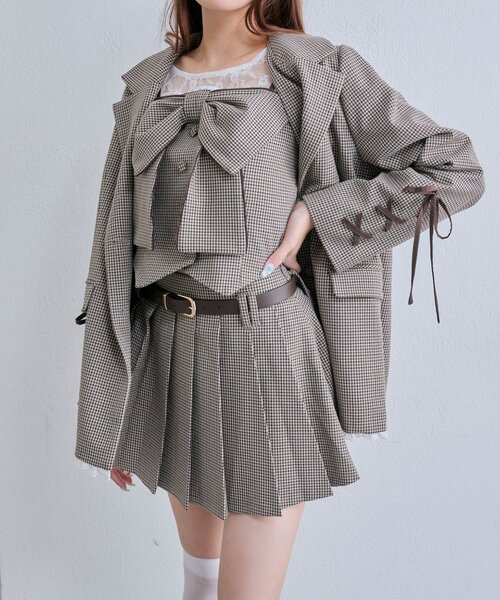 OLIVE des OLIVE（オリーブデオリーブ）の「【PinSucreCollection】レースアップテーラードジャケット（テーラードジャケット・レディース・グレー/ブラウン系その他/ブラック・FREE）」の9枚目の写真