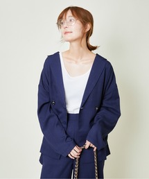 《抜け感ダブルボタン》レディース テーラードジャケット ゆったりシルエット 春秋