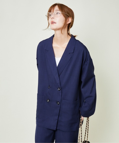GORGE(ゴージ)の「《抜け感ダブルボタン》レディース テーラードジャケット ゆったりシルエット 春秋(その他アウター・レディース・チャコール/ブラウン/ネイビー・F)」の8枚目の写真