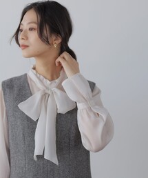 シャイニーオーガンボウタイ付き ブラウス