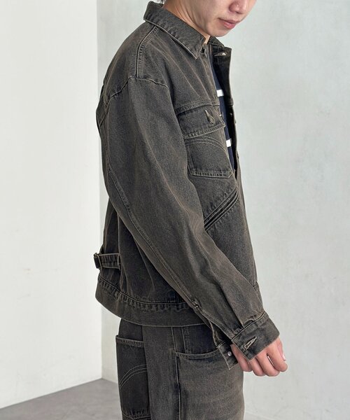 CPCM（シーピーシーエム）の「【セットアップ可】カラーデニムジャケット（デニムジャケット・メンズ・アイボリー/ネイビー/インディゴブルー/グリーン・MEDIUM/LARGE）」の8枚目の写真