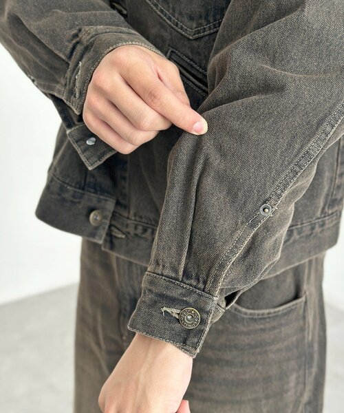 CPCM（シーピーシーエム）の「【セットアップ可】カラーデニムジャケット（デニムジャケット・メンズ・アイボリー/ネイビー/インディゴブルー/グリーン・MEDIUM/LARGE）」の10枚目の写真