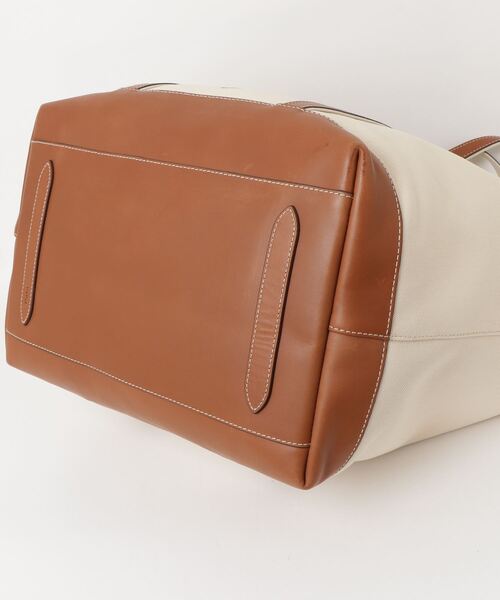 レザートリム キャンバス ラージ ショッパー トート（トートバッグ