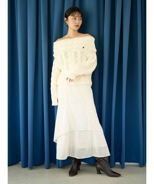 POLO BCSコラボ】ケーブルオフショルニットプルオーバー（ニット