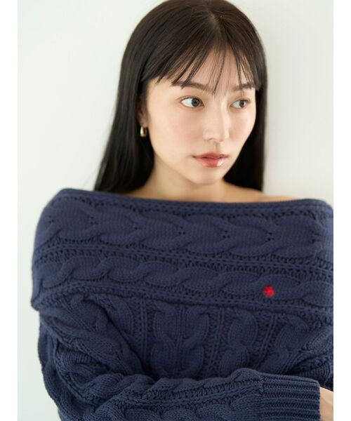 POLO BCSコラボ】ケーブルオフショルニットプルオーバー（ニット