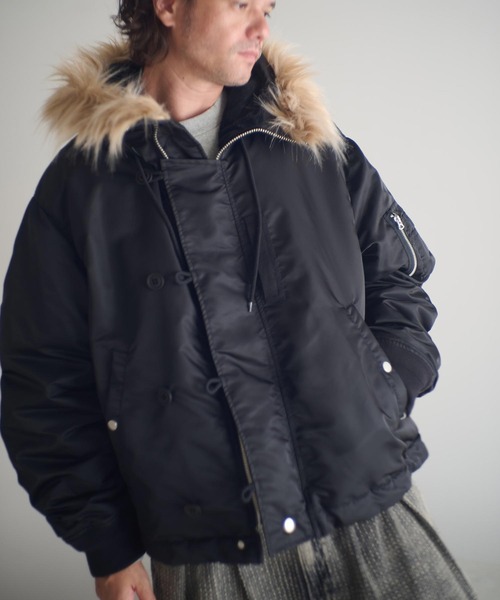 ADAM PATEK(アダムパテック)の「mj11053-N-2.5B jacket ミリタリーブルゾン(AP2523011)(ミリタリージャケット・メンズ・ブラック/オリーブ・1/2)」の3枚目の写真