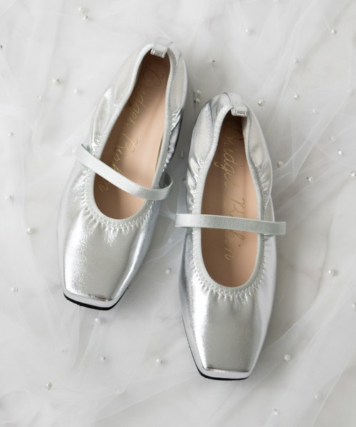 Bridget Birkin（ブリジットバーキン）の「【Bridget Birkin】エラスティックバンドスクエアバレエシューズ(551546)（バレエシューズ・レディース・ゴールド/ブラック/シルバー・22.5/23/23.5/24/24.5）」の3枚目の写真