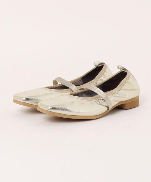 Bridget Birkin（ブリジットバーキン）の「【Bridget Birkin】エラスティックバンドスクエアバレエシューズ(551546)（バレエシューズ・レディース・ゴールド/ブラック/シルバー・22.5/23/23.5/24/24.5）」の6枚目の写真