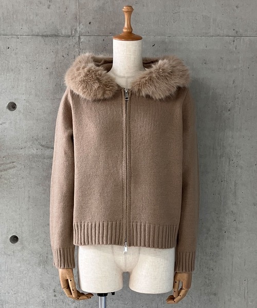 meJane（ミージェーン）の「2WAYファー フードニットパーカー（パーカー・レディース・ブラック/グレー/ダークベージュ/ホワイト・FREE）」の15枚目の写真