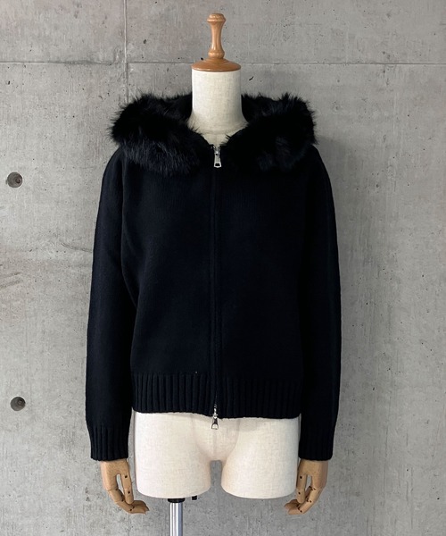 meJane（ミージェーン）の「2WAYファー フードニットパーカー（パーカー・レディース・ブラック/グレー/ダークベージュ/ホワイト・FREE）」の17枚目の写真