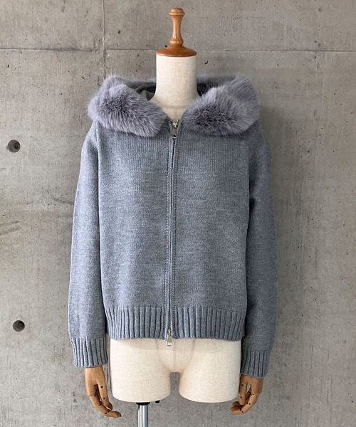 LIMI few 2way ファー付　ニット　セーター ヨウジヤマモト　パーカー LIMI few 2way ファー付 ニット セーター ヨウジヤマモト