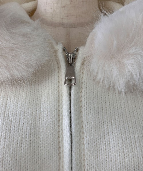 meJane（ミージェーン）の「2WAYファー フードニットパーカー（パーカー・レディース・ブラック/グレー/ダークベージュ/ホワイト・FREE）」の21枚目の写真