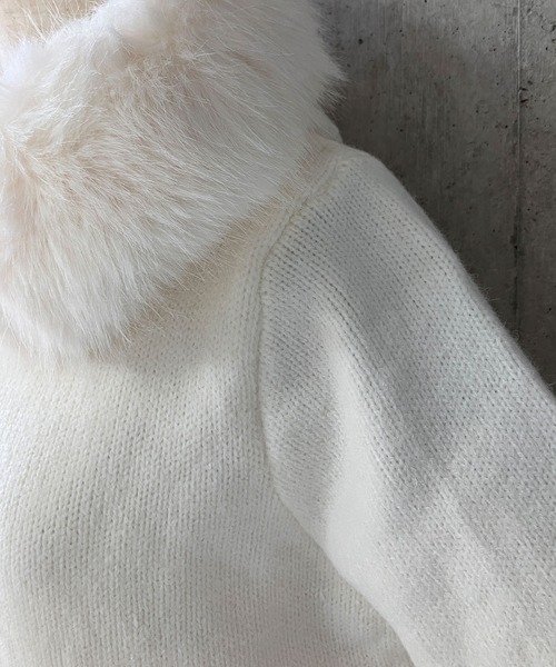 meJane（ミージェーン）の「2WAYファー フードニットパーカー（パーカー・レディース・ブラック/グレー/ダークベージュ/ホワイト・FREE）」の22枚目の写真