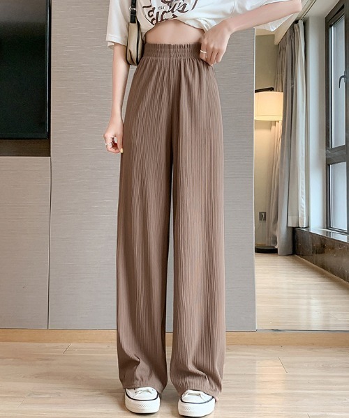roomy(ルーミー)の「ワイドルーズストレートパンツ(その他パンツ・レディース・ブラック/オフホワイト/モカ/チャコールグレー・M)」の4枚目の写真