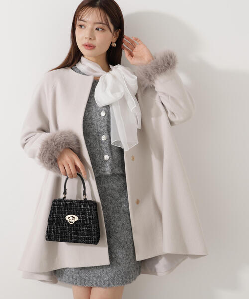 PROPORTION BODY DRESSING(プロポーションボディドレッシング)の「イレヘムミドル丈コート / 1215252003(ノーカラーコート・レディース・ダークグレー/ベージュ/グレー・MEDIUM/SMALL)」の9枚目の写真