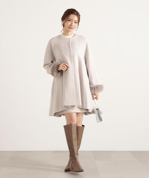 PROPORTION BODY DRESSING(プロポーションボディドレッシング)の「イレヘムミドル丈コート / 1215252003(ノーカラーコート・レディース・ダークグレー/ベージュ/グレー・MEDIUM/SMALL)」の12枚目の写真