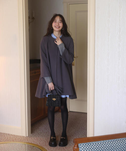 PROPORTION BODY DRESSING(プロポーションボディドレッシング)の「イレヘムミドル丈コート / 1215252003(ノーカラーコート・レディース・ダークグレー/ベージュ/グレー・MEDIUM/SMALL)」の20枚目の写真