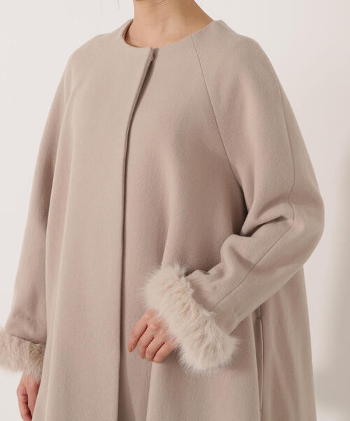 セール】イレヘムミドル丈コート / 1215252003（ノーカラーコート