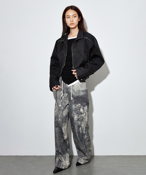 SUWDEE（スーディー）の「round hem pocket zip up blouson（ブルゾン・レディース・ブラック/ブラウン・FREE）」の5枚目の写真