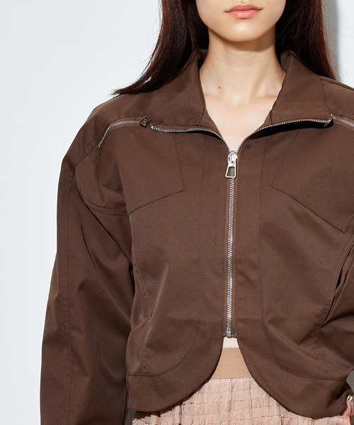 SUWDEE（スーディー）の「round hem pocket zip up blouson（ブルゾン・レディース・ブラック/ブラウン・FREE）」の13枚目の写真