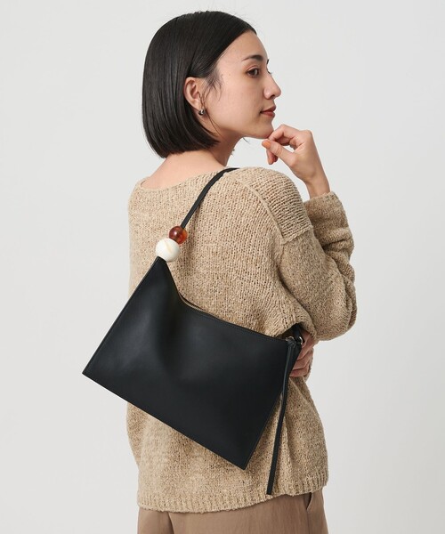 FÈSTA ブラックレザー ショルダーバッグ スタイルブロック STYLEBLOCK 三日月型PUレザーショルダーバッグ