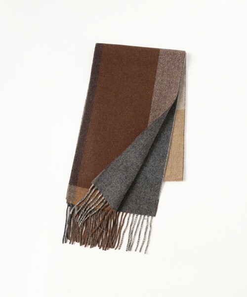 BEAMS(ビームス)の「パネル チェック リバーシブル マフラー(マフラー・メンズ・グレー/ブラック/ダークブラウン・ONE SIZE)」の11枚目の写真