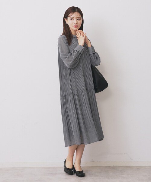 セール】《5色展開/S-3Lサイズ》プリーツフレアワンピース【洗濯機OK