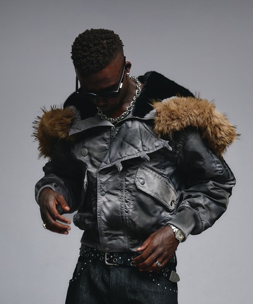 ANDER HUNK（アンダーハンク）の「Faded N2B Flight Jacket / フェードN2Bフライトジャケット（ブルゾン・メンズ・ブラウン/グレー/カーキ/ブラック・LARGE/MEDIUM/SMALL）」の22枚目の写真