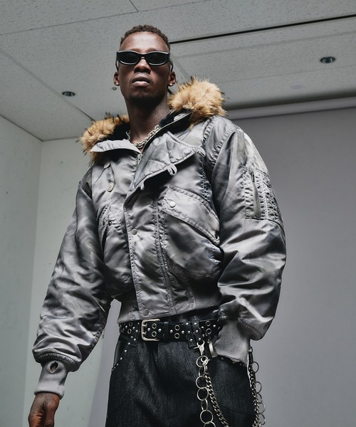 00s A&F n2b フライトジャケット y2k ファー付きフード ジャケット 00s A&F n2b フライトジャケット y2k ファー付きフード ジャケット