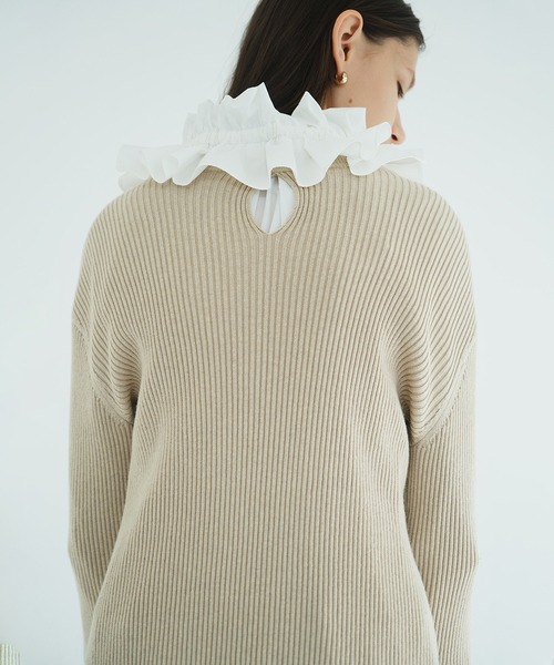 CLANE（クラネ）の「W FACE KNIT MINI ONEPIECE（ワンピース・レディース・アイボリー/ブラック・0/1/2）」の13枚目の写真