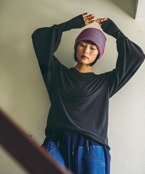 niko and...（ニコアンド）の「【MODE NORM CORE】 ウール混マトンスリーブプルオーバー（Tシャツ/カットソー・レディース・ブラック/チャコール/ライトグレー・LARGE/MEDIUM）」の3枚目の写真