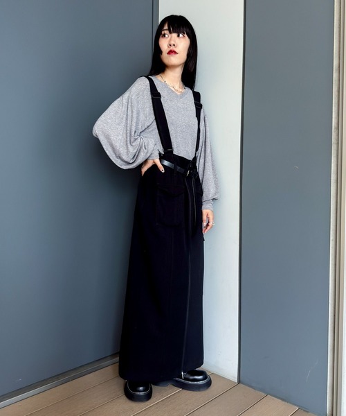 niko and...（ニコアンド）の「【MODE NORM CORE】 ウール混マトンスリーブプルオーバー（Tシャツ/カットソー・レディース・ブラック/チャコール/ライトグレー・LARGE/MEDIUM）」の8枚目の写真