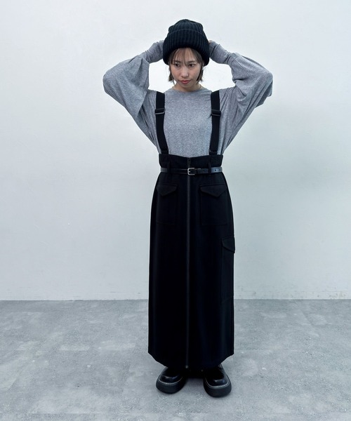 niko and...（ニコアンド）の「【MODE NORM CORE】 ウール混マトンスリーブプルオーバー（Tシャツ/カットソー・レディース・ブラック/チャコール/ライトグレー・LARGE/MEDIUM）」の9枚目の写真