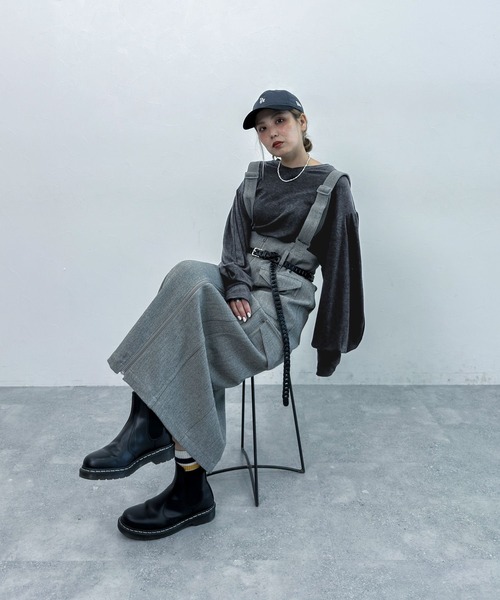 niko and...（ニコアンド）の「【MODE NORM CORE】 ウール混マトンスリーブプルオーバー（Tシャツ/カットソー・レディース・ブラック/チャコール/ライトグレー・LARGE/MEDIUM）」の15枚目の写真