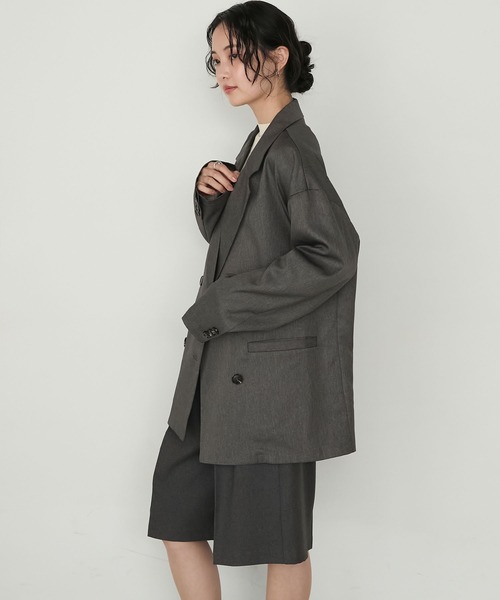 forksy.（フォルクシー）の「【forksy.】ウェルトポケットダブルテーラードジャケット＜セットアップ対応＞（テーラードジャケット・レディース・ダークブラウン/ブラック/ライトベージュ/チャコールグレー・FREE）」の12枚目の写真