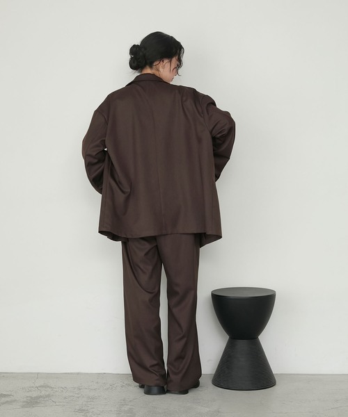 forksy.（フォルクシー）の「【forksy.】ウェルトポケットダブルテーラードジャケット＜セットアップ対応＞（テーラードジャケット・レディース・ダークブラウン/ブラック/ライトベージュ/チャコールグレー・FREE）」の20枚目の写真