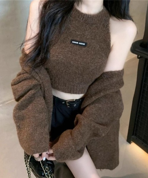 ﾉｰｽﾘｰﾌﾞﾆｯﾄ+ﾆｯﾄｶｰﾃﾞｨｶﾞﾝｾｯﾄ（アンサンブル）｜CADBURY