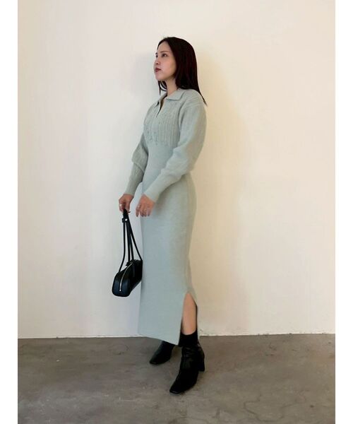 セール】【REVIVAL】ケーブルビジューIラインニットワンピース
