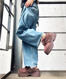 R&E（アールアンドイー）の「【25AW新作】【R&E】ラバーバックベルトフェイクファームートンスリッポン（スリッポン）」