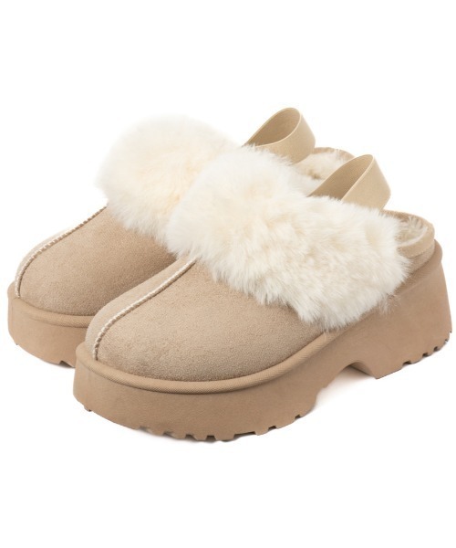 R&E（アールアンドイー）の「【25AW新作】【R&E】ラバーバックベルトフェイクファームートンスリッポン（スリッポン・レディース・ブラック/ダークブラウン/ベージュ・LL/S/M/L）」の12枚目の写真