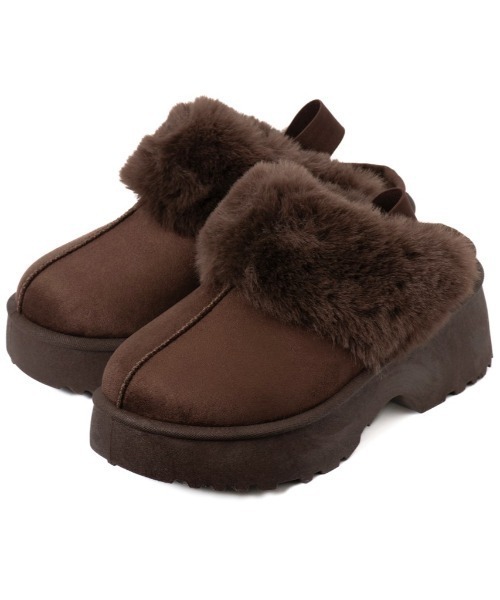 R&E（アールアンドイー）の「【25AW新作】【R&E】ラバーバックベルトフェイクファームートンスリッポン（スリッポン・レディース・ブラック/ダークブラウン/ベージュ・LL/S/M/L）」の10枚目の写真