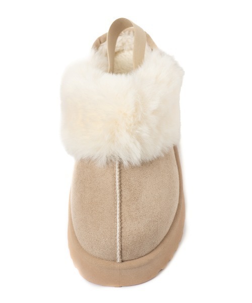 R&E（アールアンドイー）の「【25AW新作】【R&E】ラバーバックベルトフェイクファームートンスリッポン（スリッポン・レディース・ブラック/ダークブラウン/ベージュ・LL/S/M/L）」の13枚目の写真