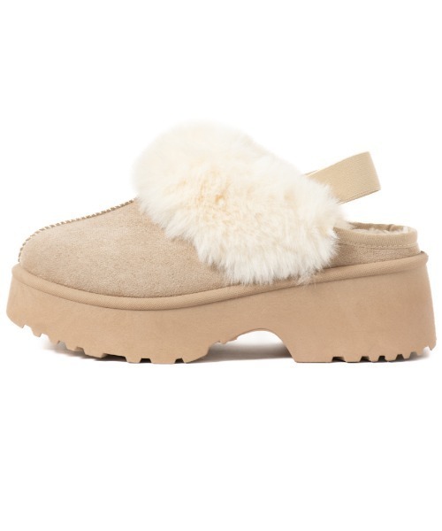 R&E（アールアンドイー）の「【25AW新作】【R&E】ラバーバックベルトフェイクファームートンスリッポン（スリッポン・レディース・ブラック/ダークブラウン/ベージュ・LL/S/M/L）」の14枚目の写真