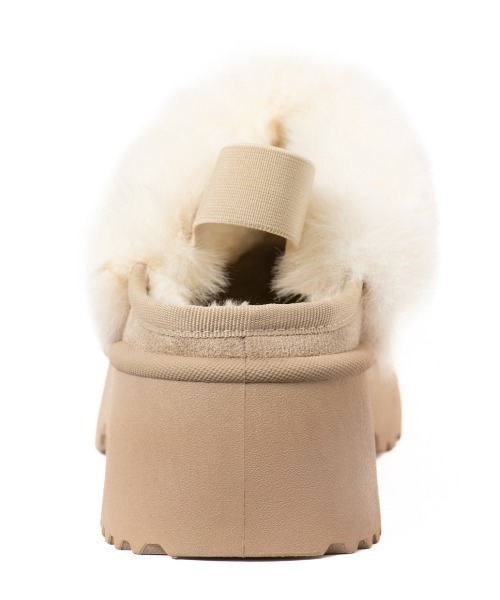 R&E（アールアンドイー）の「【25AW新作】【R&E】ラバーバックベルトフェイクファームートンスリッポン（スリッポン・レディース・ブラック/ダークブラウン/ベージュ・LL/S/M/L）」の15枚目の写真