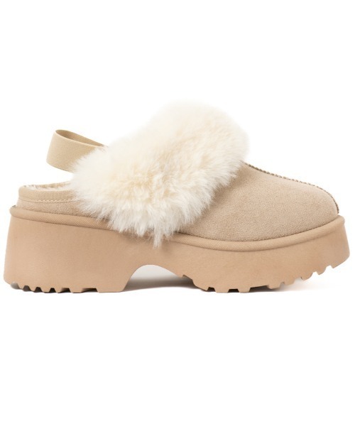 R&E（アールアンドイー）の「【25AW新作】【R&E】ラバーバックベルトフェイクファームートンスリッポン（スリッポン・レディース・ブラック/ダークブラウン/ベージュ・LL/S/M/L）」の16枚目の写真