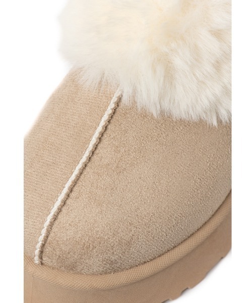 R&E（アールアンドイー）の「【25AW新作】【R&E】ラバーバックベルトフェイクファームートンスリッポン（スリッポン・レディース・ブラック/ダークブラウン/ベージュ・LL/S/M/L）」の17枚目の写真